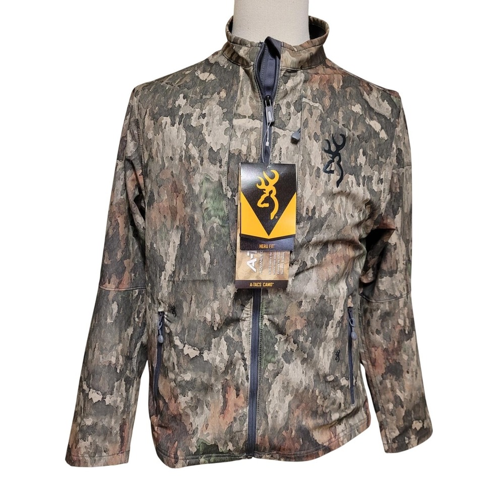 Browning Mens Camo Jacket HERO FIT A TACS Full Zip‎ Hunting/Hiking Size M NWT